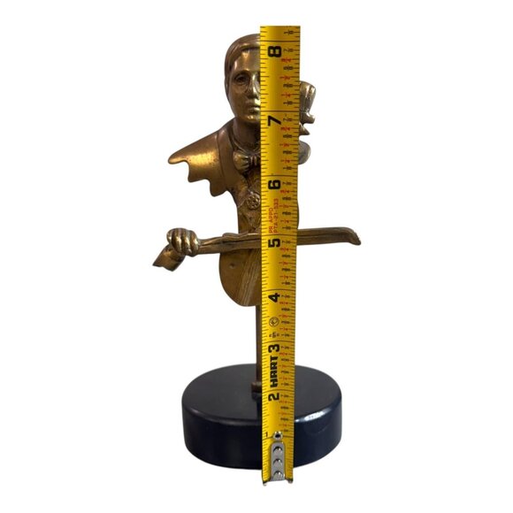 Vintage Art Deco Style 8” Music Musician Violin Player Brass Figure Statue Gift - Picture 6 of 7